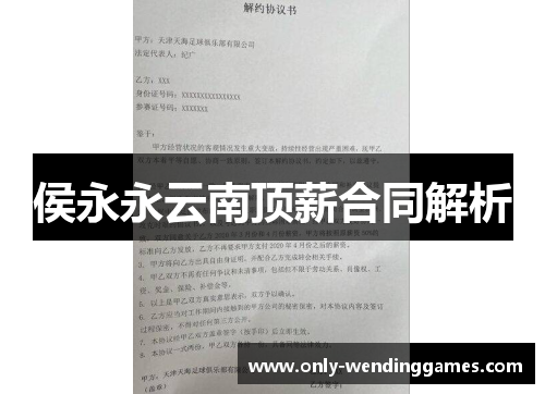 侯永永云南顶薪合同解析