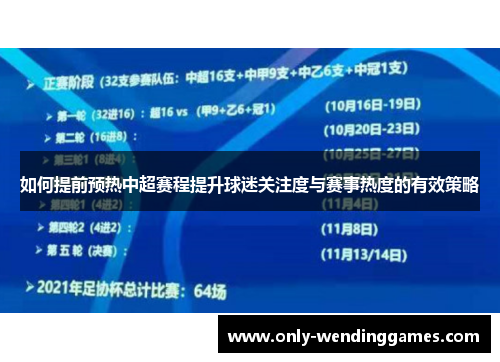 如何提前预热中超赛程提升球迷关注度与赛事热度的有效策略