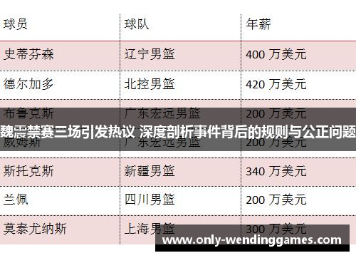 魏震禁赛三场引发热议 深度剖析事件背后的规则与公正问题